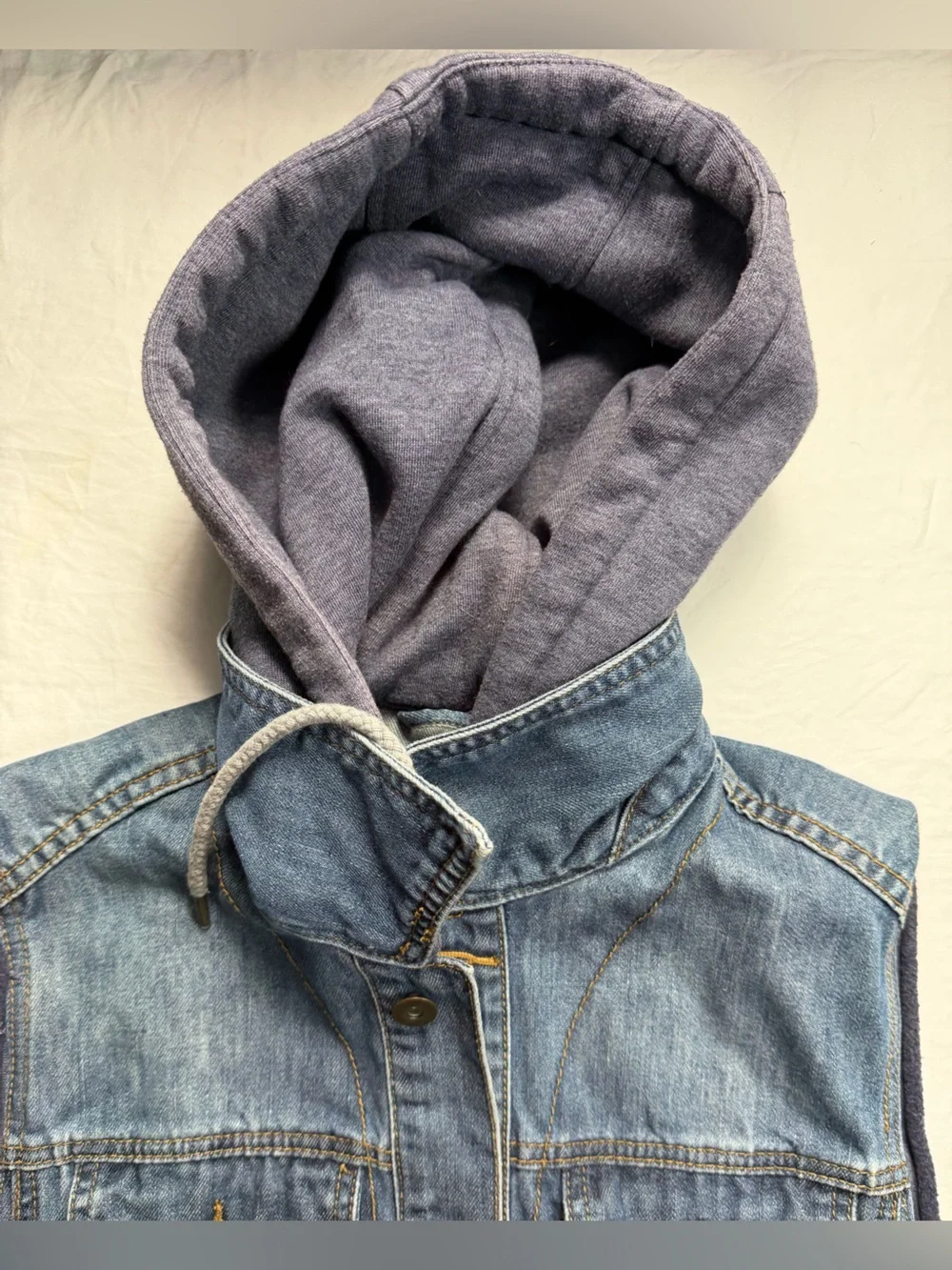21men Blue Denim Hooded Vest